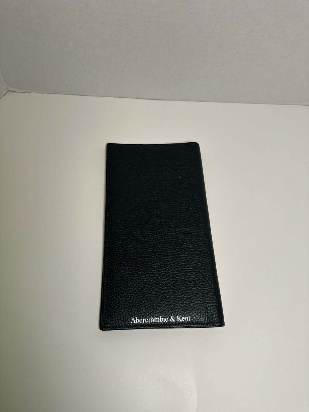 Abercrombie & Kent Black Grain Leather Passport Travel Organizer
